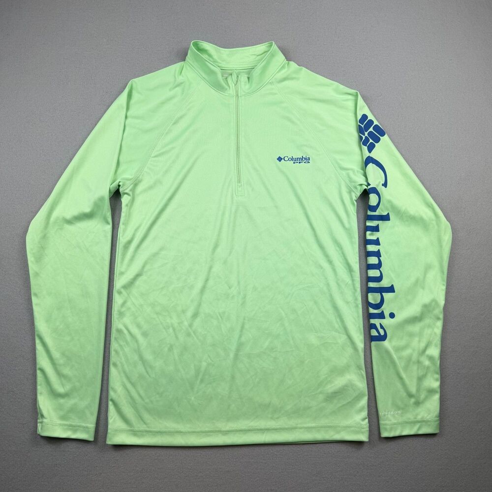 Columbia PFG Womens XS Green Omni Shade 1/4 Zip Fishing Shirt Long Sleeve